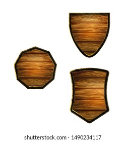 Vector realistic illustration of wooden signboard