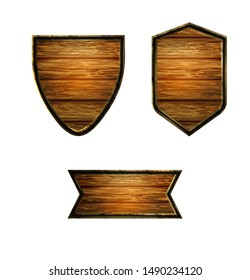 Vector realistic illustration of wooden signboard
