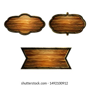 Vector realistic illustration of wooden signboard