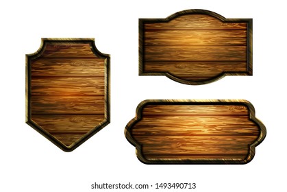 Vector realistic illustration of wooden signboard