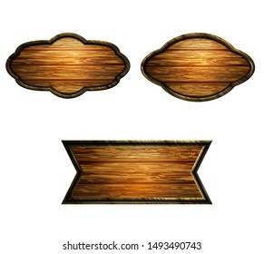 Vector realistic illustration of wooden signboard