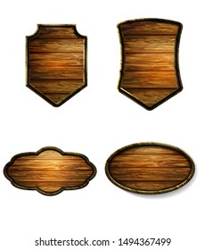 Vector realistic illustration of wooden signboard