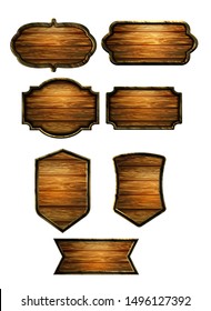 Vector realistic illustration of wooden signboard
