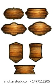 Vector realistic illustration of wooden signboard