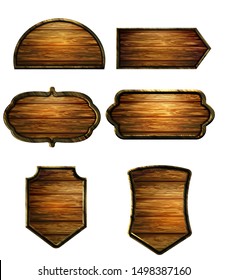 Vector realistic illustration of wooden signboard