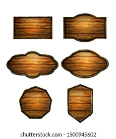 Vector realistic illustration of wooden signboard
