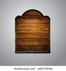 Vector realistic illustration of wooden signboard