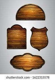 Vector realistic illustration of wooden signboard