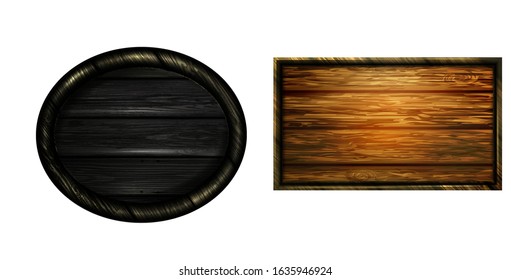 Vector realistic illustration of wooden signboard