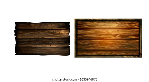 Vector realistic illustration of wooden signboard