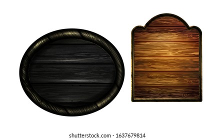 Vector realistic illustration of wooden signboard