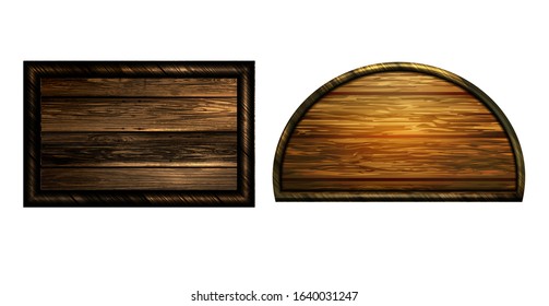 Vector realistic illustration of wooden signboard