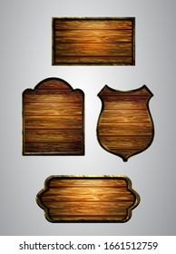 Vector realistic illustration of wooden signboard