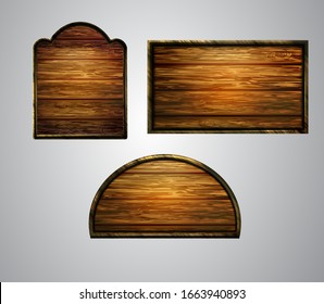 Vector realistic illustration of wooden signboard