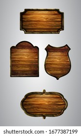 Vector realistic illustration of wooden signboard