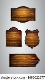 Vector realistic illustration of wooden signboard