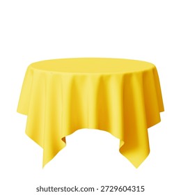 Vector realistic illustration of yellow tablecloths on a white background.