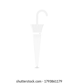vector realistic image of a closed white umbrella