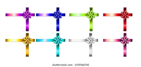 Vector realistic image of gift ribbons and bows
