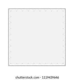 Vector realistic image (layout, mock-up) of a blank  fabric square banner, advertising stand, outdoor poster, wall streamer with metal (iron) frame. The image was created using gradient mesh. EPS10
