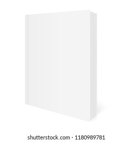 Vector realistic image (mock-up, layout) of blank soft cover book, arranged vertically, view in perspective. Isolated on white. The image was created using gradient mesh. Vector EPS 10.