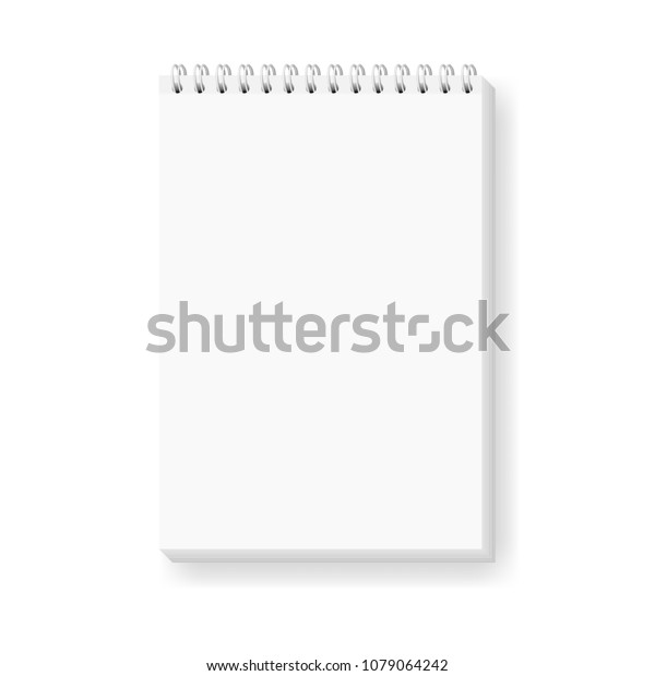 Vector Realistic Image Notepad Located Vertically Stock Vector (Royalty