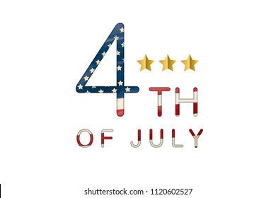 Vector realistic isolated 4th of July papercut poster for decoration and covering on the white background. Concept of Happy Independence Day in USA.