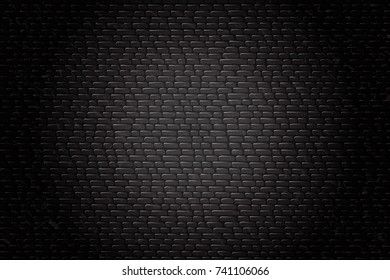 Vector realistic isolated black brick wall background for decoration and covering.