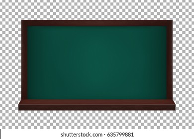 Vector realistic isolated blackboard on the transparent background. Concept of back to school and education.