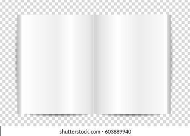 Vector realistic isolated blank book for decoration on the transparent background.