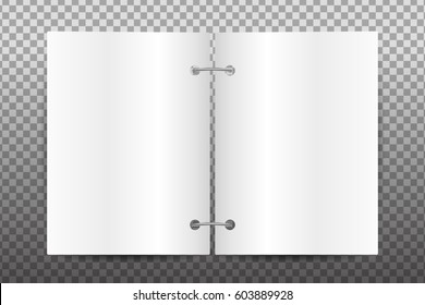 Vector realistic isolated blank paper for decoration on the transparent background.