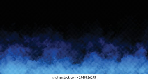 Vector realistic isolated Blue Smoke effect for decoration and covering on the transparent background.