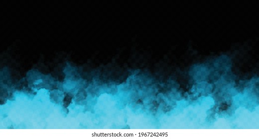 Vector realistic isolated Blue Smoke effect for decoration and covering on the transparent background.