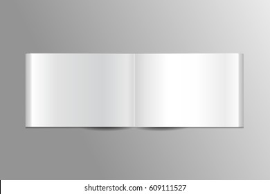 Vector realistic isolated booklet on the gray background. Realistic paper mock up template for covering design, branding, corporate business identity and advertising