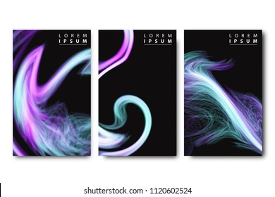 Vector realistic isolated brochure with liquid and wave cover design for decoration and covering on the white background.
