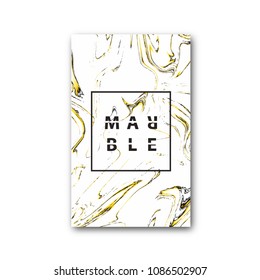 Vector realistic isolated brochure with marble and liquid cover for decoration on the white background.