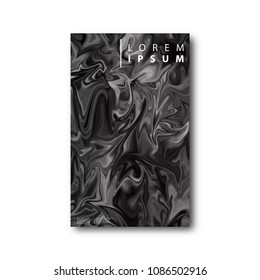 Vector realistic isolated brochure with marble and liquid cover for decoration on the white background.