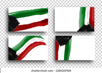 Vector realistic isolated brochures for Kuwait National Day, 25 February for template decoration and covering on the transparent background.