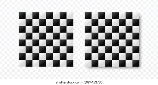 Vector realistic isolated Chess board with and without shadow on the transparent background.