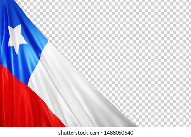 Vector realistic isolated Chile Flag for Independence Day for template decoration and invitation covering on the transparent background.