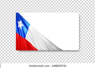 Vector realistic isolated Chile Flag greeting card for Independence Day for template decoration and invitation covering on the transparent background.