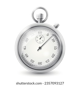 Vector Realistic Isolated Classic Stopwatch With Shadow