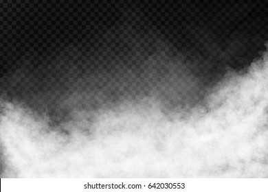 Vector realistic isolated cloud effect on the transparent background.