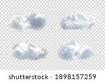 Vector realistic isolated cloud sky for template decoration and covering on the transparent background. Concept of storm and cloudscape.