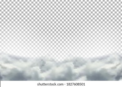 Vector realistic isolated cloud sky for template decoration and covering on the transparent background. Concept of storm.