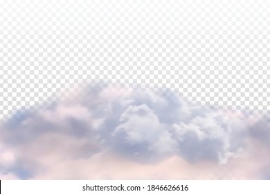 Vector realistic isolated cloud sky for template decoration and covering on the transparent background. Concept of storm.