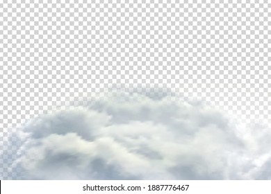 Vector realistic isolated cloud sky for template decoration and covering on the transparent background. Concept of storm and cloudscape.