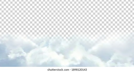 Vector realistic isolated cloud sky for template decoration and covering on the transparent background. Concept of storm and cloudscape.