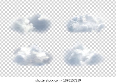 Vector realistic isolated cloud sky for template decoration and covering on the transparent background. Concept of storm and cloudscape.
