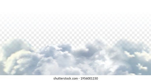 Vector Realistic Isolated Cloud Sky For Template Decoration And Covering On The Transparent Background. Concept Of Storm And Cloudscape.